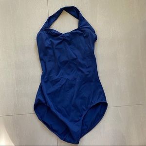 Blue Open Back Ballet Leotard